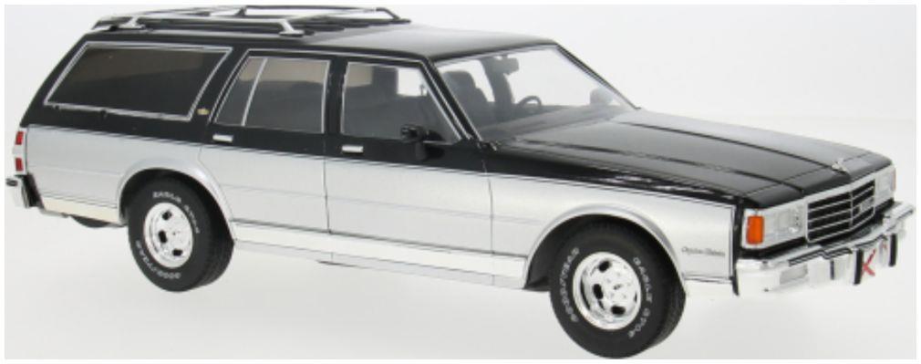 MCG  1:18th Scale Chevrolet Caprice Estate Wagon Silver/Grey 1985