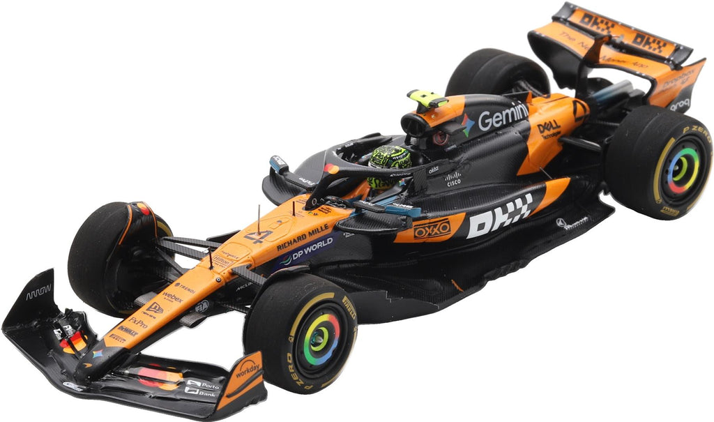 Spark  1:43rd Scale McLaren MCL39 #4 Winner Brazilian GP 2025 Lando Norris w/Number Board