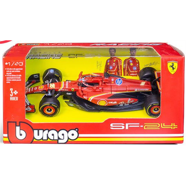 Burago 1:43 Scale Ferrari SF-24 F1 2024 Leclerc Card Box
