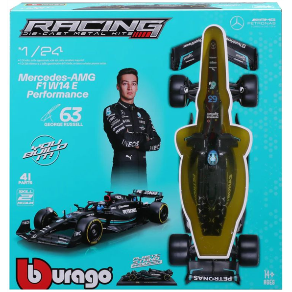 Burago 1:24 Scale Mercedes AMG W14 F1 2023 Russell Kit