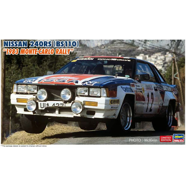 Hasegawa 1:24 Scale Nissan 240RS 1983 Monte Carlo Rally Kit