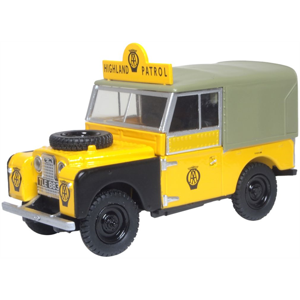 Oxford Diecast 1:43 Scale Land Rover Series I 88" Canvas AA Highland Patrol