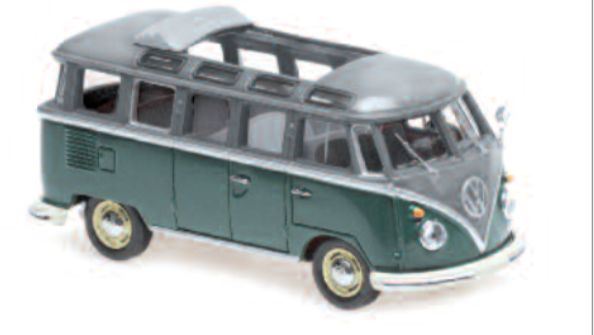 Minichamps 1:43 Scale VW Samba Bus 1961 Grey/Red