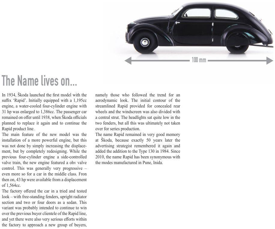 Autocult  1:43rd Scale Skoda Rapid OHV Prototype Black