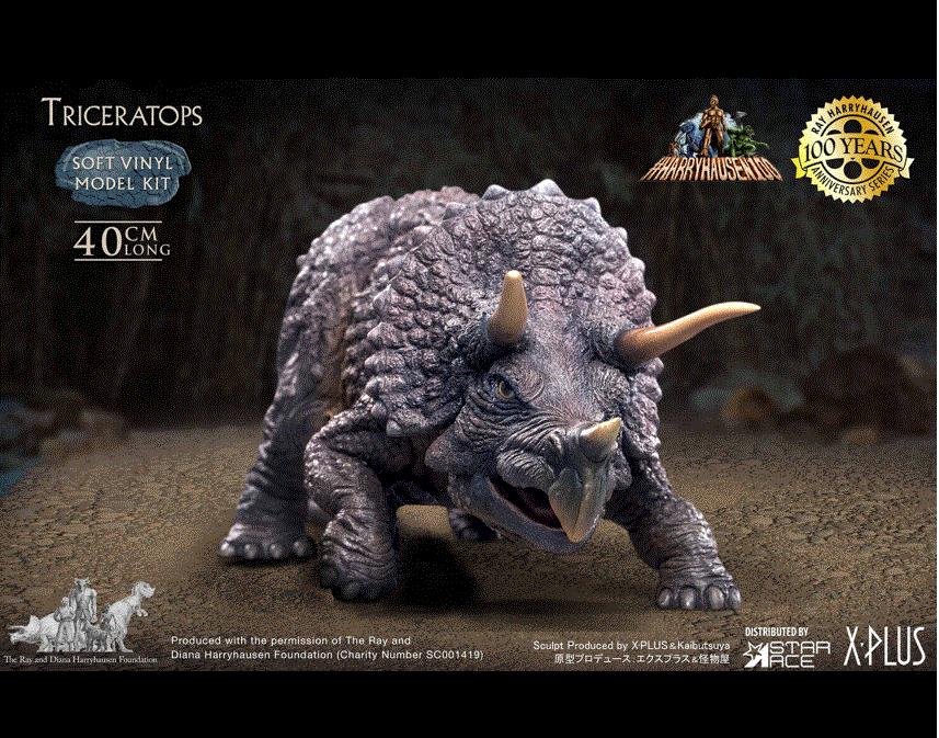 X-Plus STAR ACE SA9012M 40CM Triceratops Vinyl Model Kit Ray Harryhausen