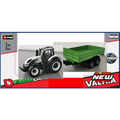 Burago 10CM Scale Valtra M2/Q Tractor + Tipping Trailer