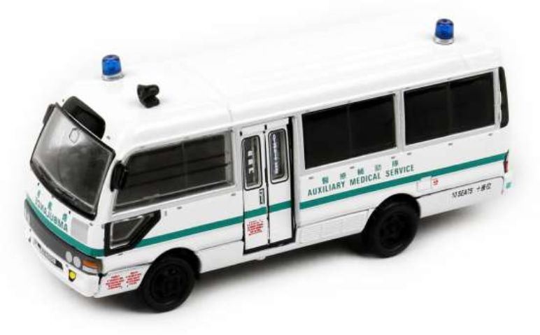 Tiny Toys 1:76 Scale Toyota Coaster AMS White