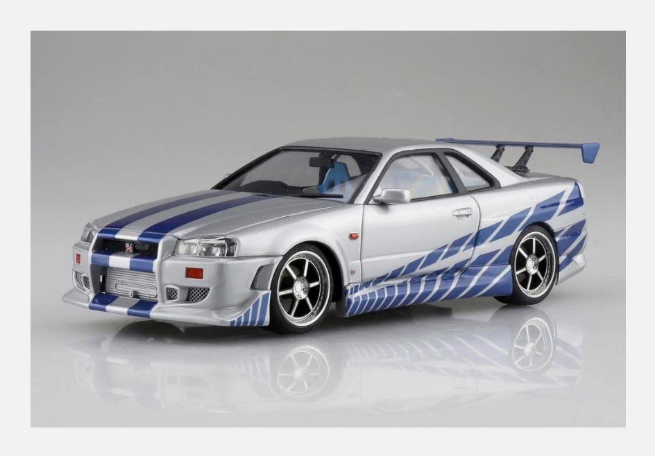 Aoshima 06795 1/24 Fast & Furious R34 Nissan Skyline GT-R  Model Kit