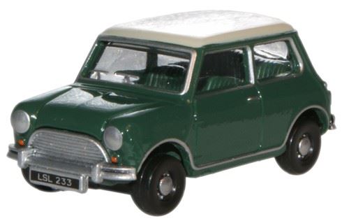 Oxford Diecast 1:76 Scale Austin Mini - Almond Green/Old Eng White