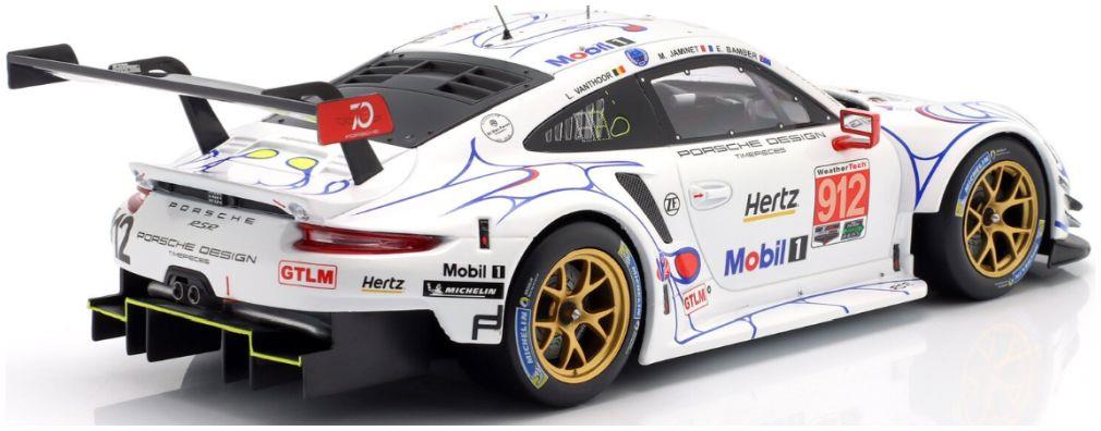 IXO  1:18th Scale Porsche 911 (991) RSR #912 Petit Le Mans 2018 Porsche GT Team Bamber/Vanthoor/Jami