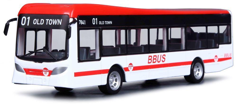 Burago 19 CM Scale City Bus White/Red