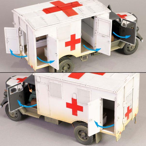 Forces Of Valor 1:32 Scale Opel Blitz Kfz 305 Ambulance White Rear Cabin