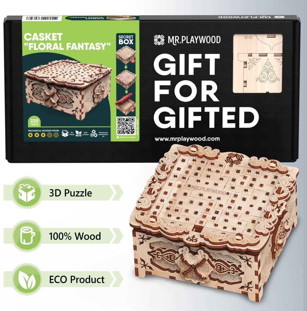 Playwood   Casket "Floral Fantasy" - 220Pcs Puzzle Box