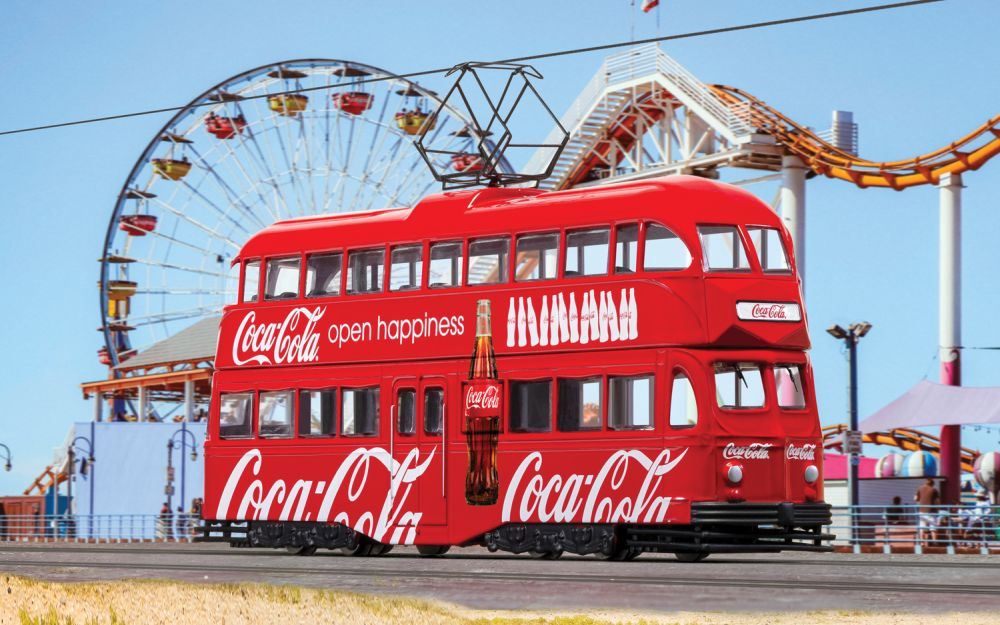 Corgi 1:76 Scale Double Decker Tram Coca Cola Open Happines