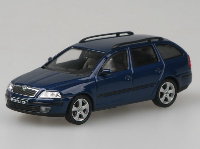 Abrex 1:43 Scale Skoda Octavia II Combi (2004) Deep Sea Blue Metallic