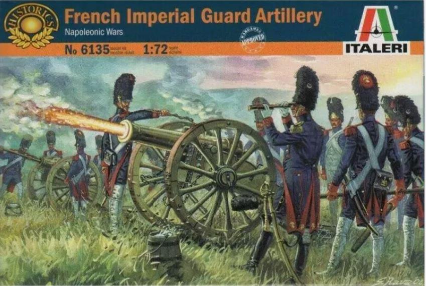 Italeri 6135 1/72 Scale NAPOLEONIC WARS FRENCH IMPERIAL GUARD ARTILLERY 16 GUNNERS 4 GUNS