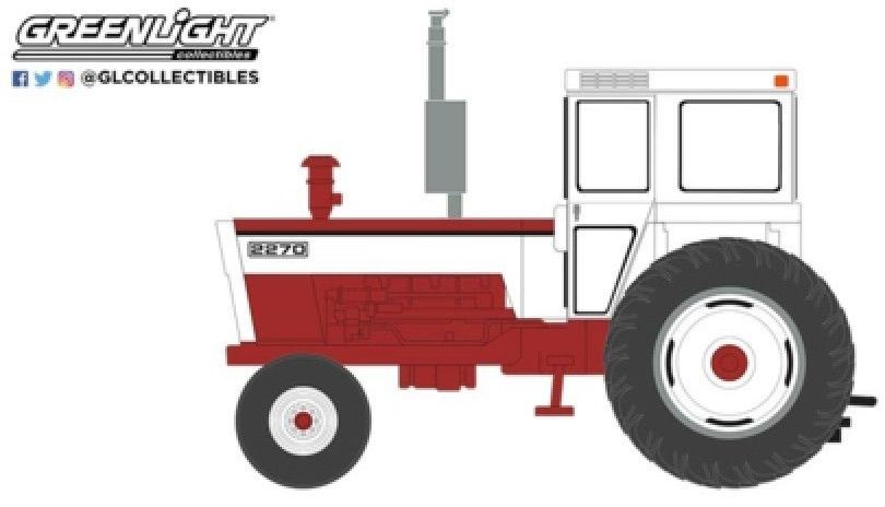 Greenlight 1:64 Scale 2270 Tractor Closed Cab Red/White 1974