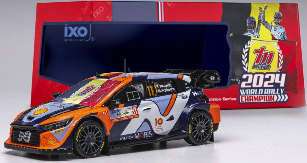 IXO 1:43 Scale Hyundai i20 N RALLY1 #11 Neuville/Wydaeghe 2024 Japan World Champion Edition WRC1
