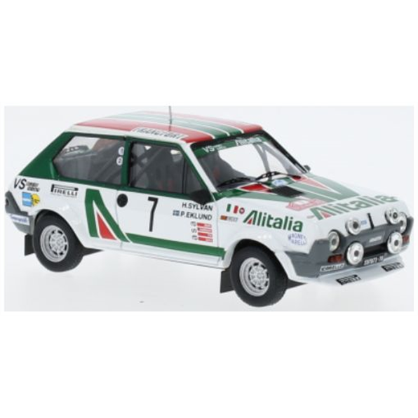 IXO 1:43 Scale Fiat Ritmo 75 Abarth #7 Rally Monte Carlo P.Eklund/H.Sylvan 1979