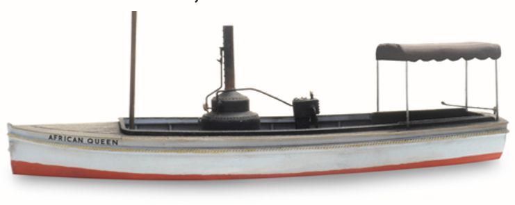 Artitec H0 Scale Steamboat African Queen Waterline (109MM) 1:87 Ready-Made, Painted