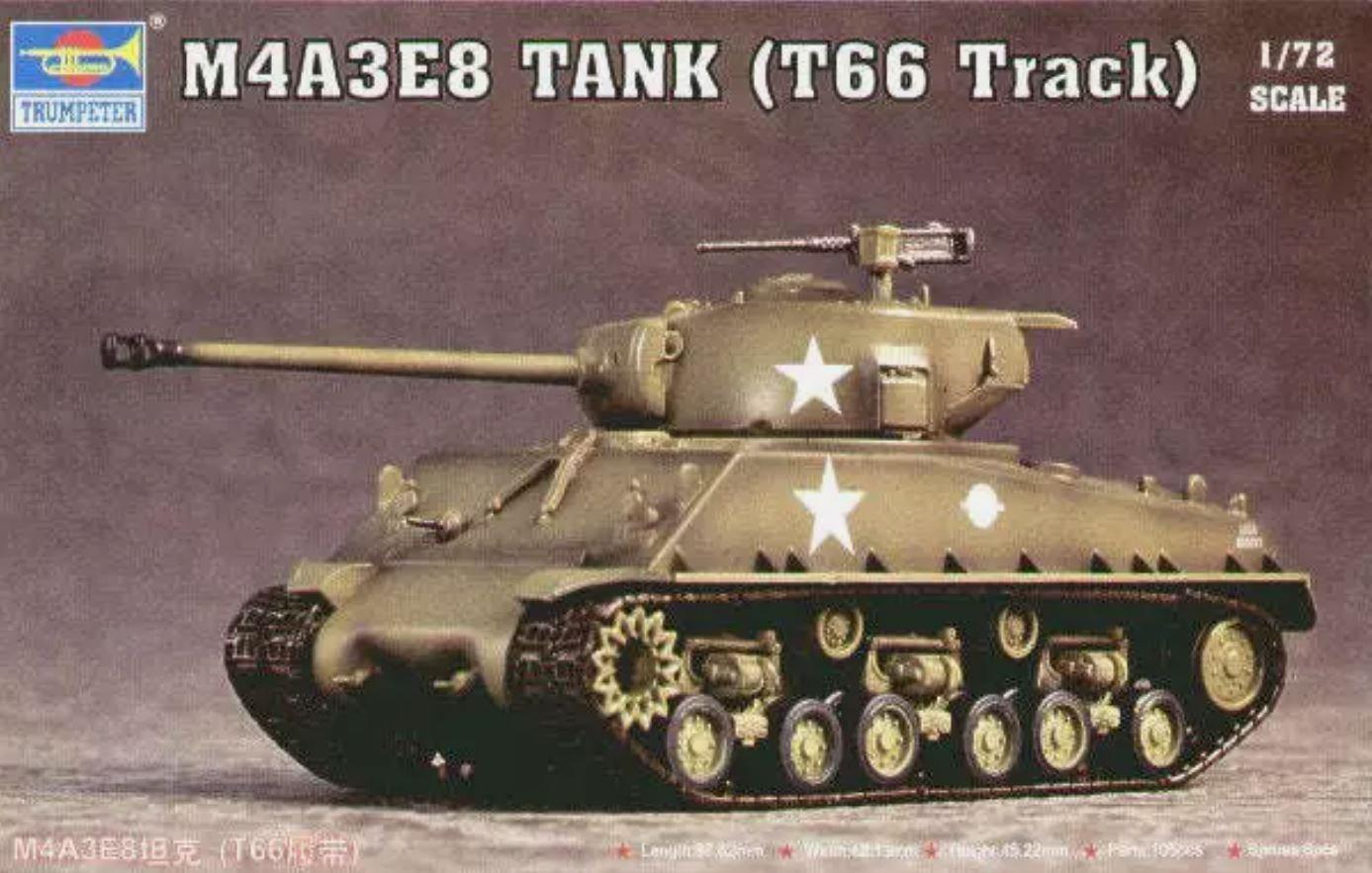 Trumpeter 07225 1/72 Scale M4A3 Sherman E8 (T66 Track)