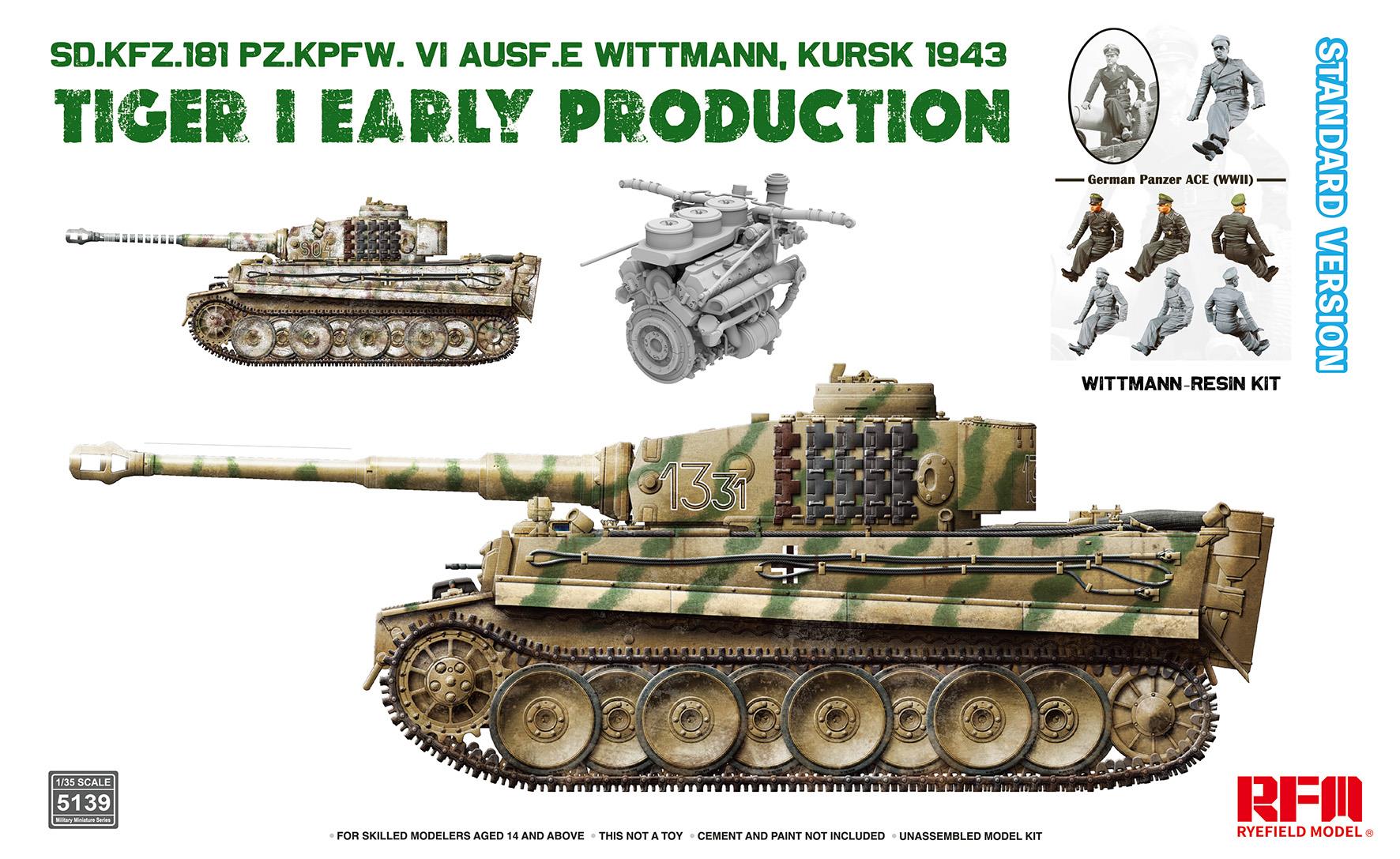 Rye Field Model 5139 1/35 Scale Tiger 1 Early Production Kursk Standard Kit SOVIET STORM