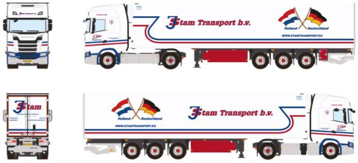 WSi 1:50 Scale Scania S Highline CS20H 4x2 Reefer Trailer 3 Axle J. Stam
