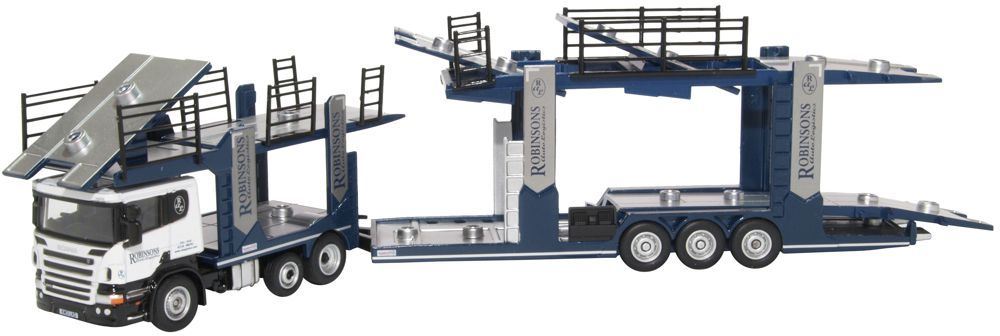 Oxford Diecast 1:76 Scale Scania Car Transporter Robinsons Autologis