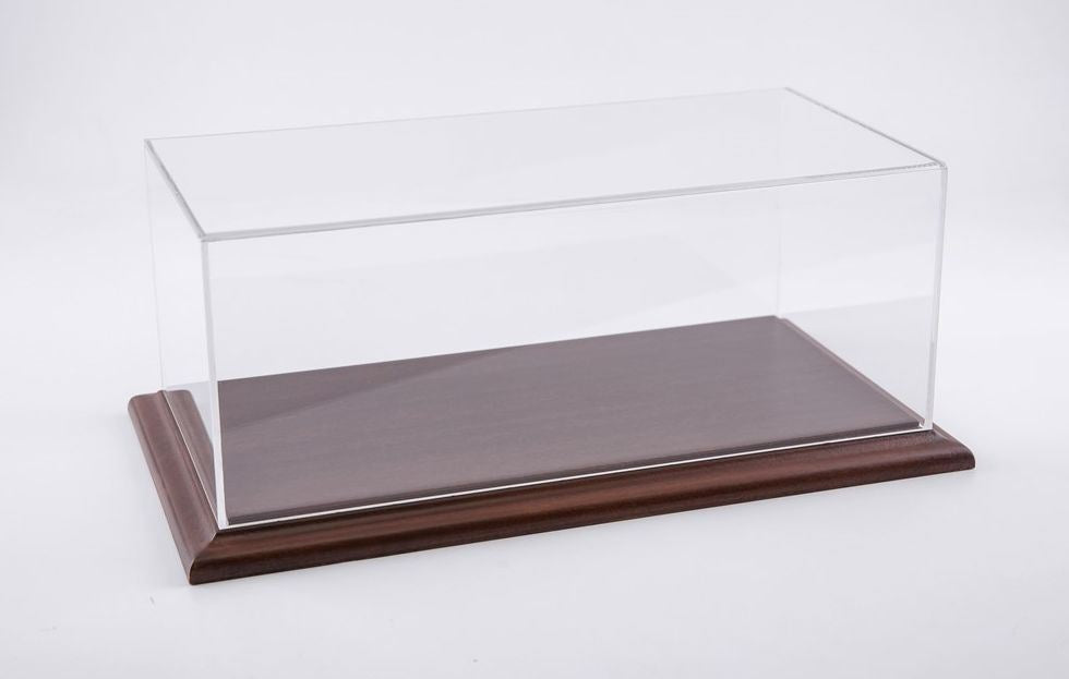 Atlantic 1:43 Scale Molsheim 1:43 Display Case with Mahogany Wood Base (Wide Edge)