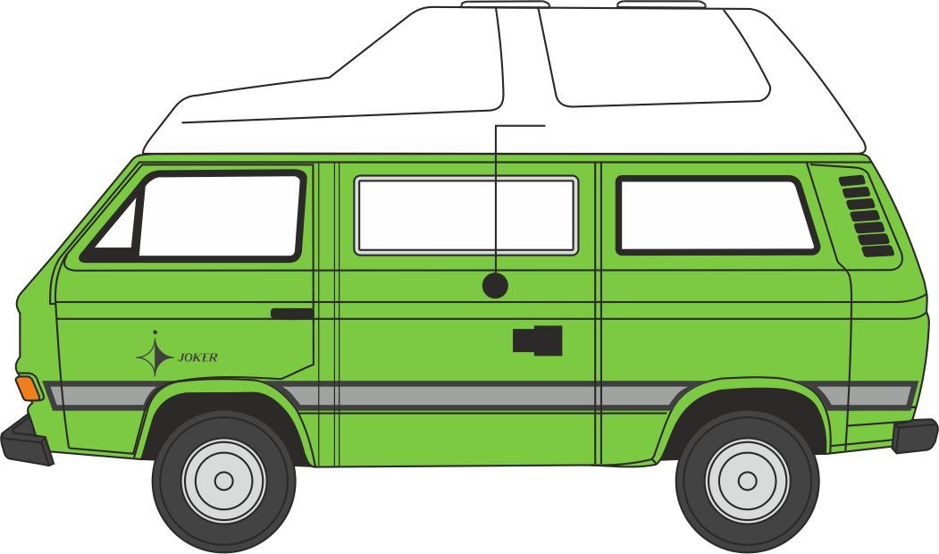 Oxford Diecast 1:76 Scale VW T25 Camper Liana Green