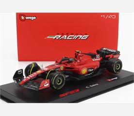 Burago 1:43 Scale Ferrari F1 #55 Carlos Sainz 2023 Season Car w/Helmet & Case