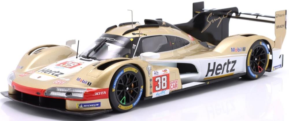 IXO  1:18th Scale Porsche 963 #38 9th 24h Le Mans 2024 Hertz Team Jota Rasmussen/Button/Hanson