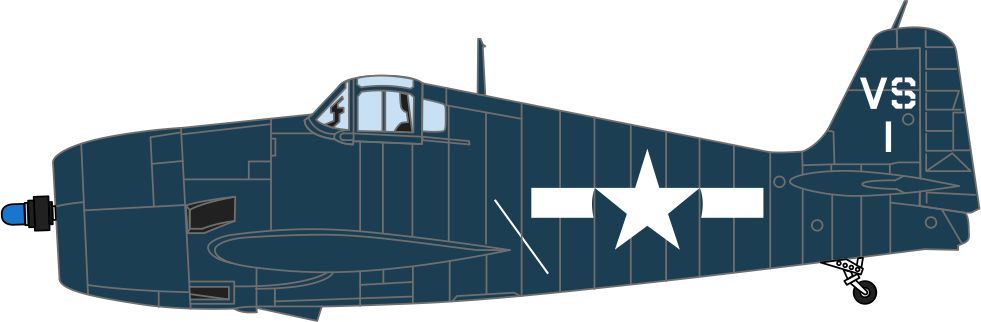 Oxford Diecast 1:72 Scale Grumman Hellcat F6F-5 VS-1.US Navy 1945 Lt.Cdr.Willard E. Eder.