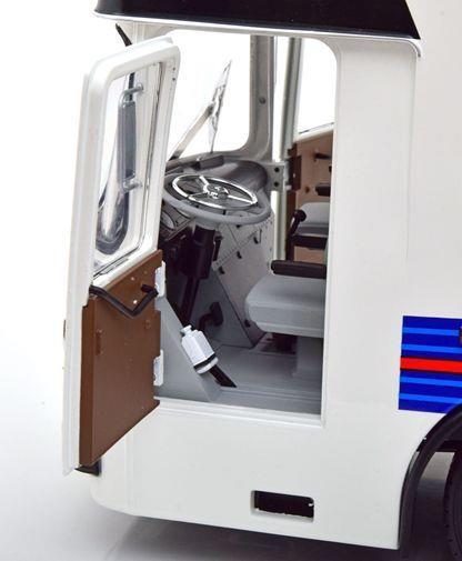 IXO/CMR 1:18 Scale Mercedes O317 Porsche Race Transporter Martini 1968 White