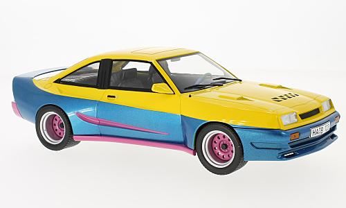 Model Car Group MCG 1:18 Scale Opel Manta B Mattig, yellow/blue, 1991