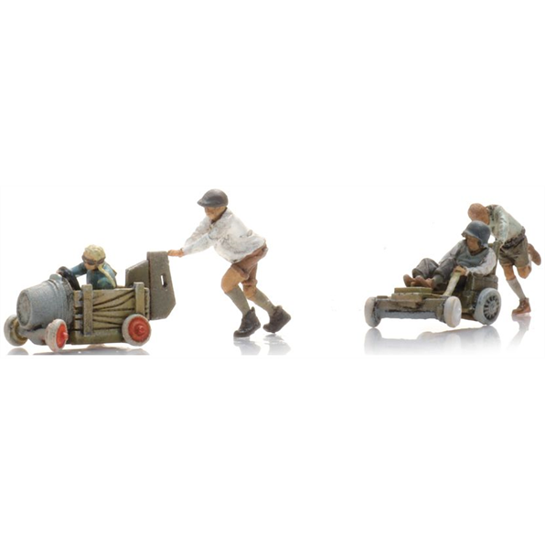 Artitec 1:87 Scale Soap Box Race 1940-1970 (4x) Ready-Made Figures