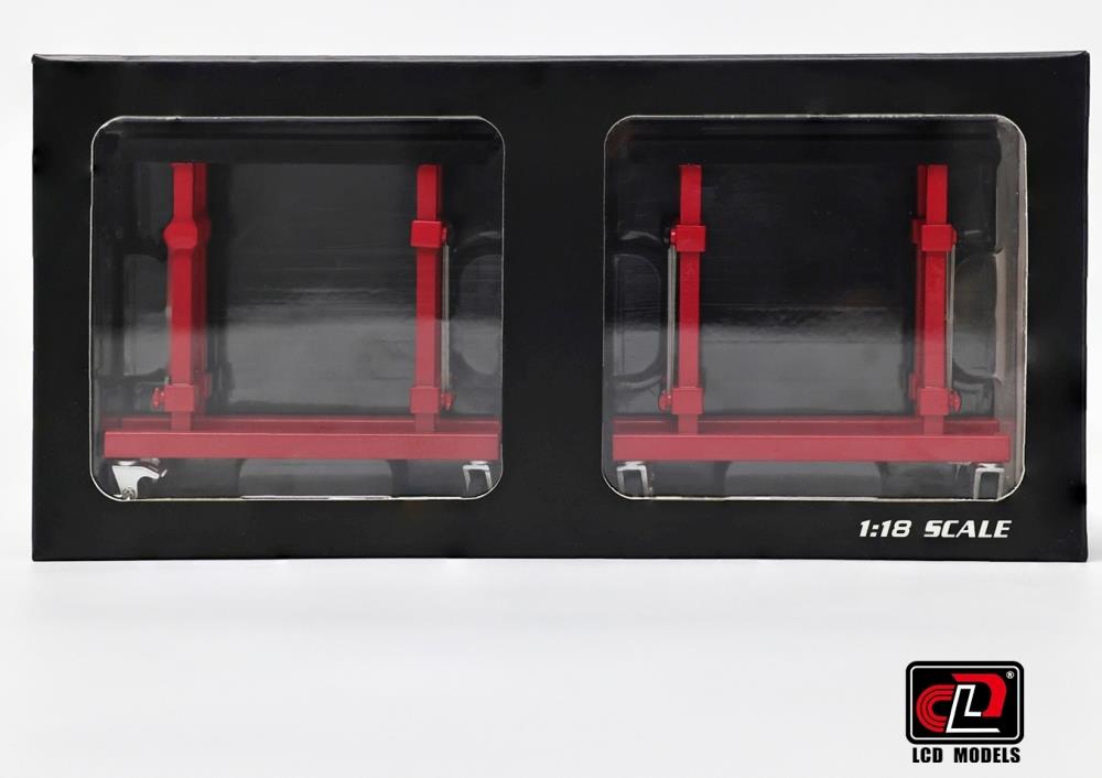LCD  1:18th Scale Hood Holder Semi-Gloss Red (x2)