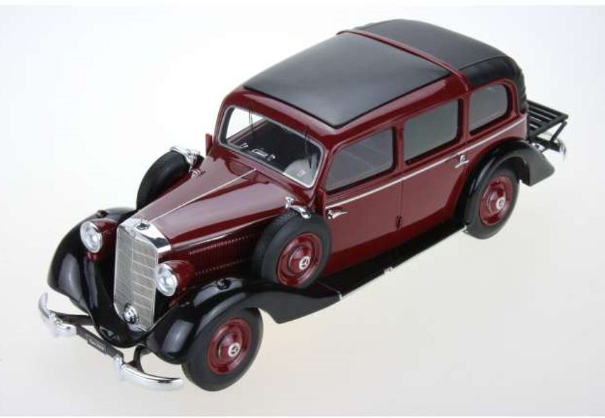 Triple 9 1:18 Scale Mercedes 260D Pullman Landaulet 1936 Closed Burgundy + Black Interior
