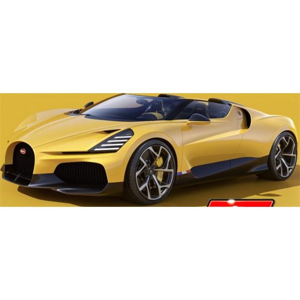 Burago 1:18 Scale Bugatti W16 Mistral Cabriolet Yellow