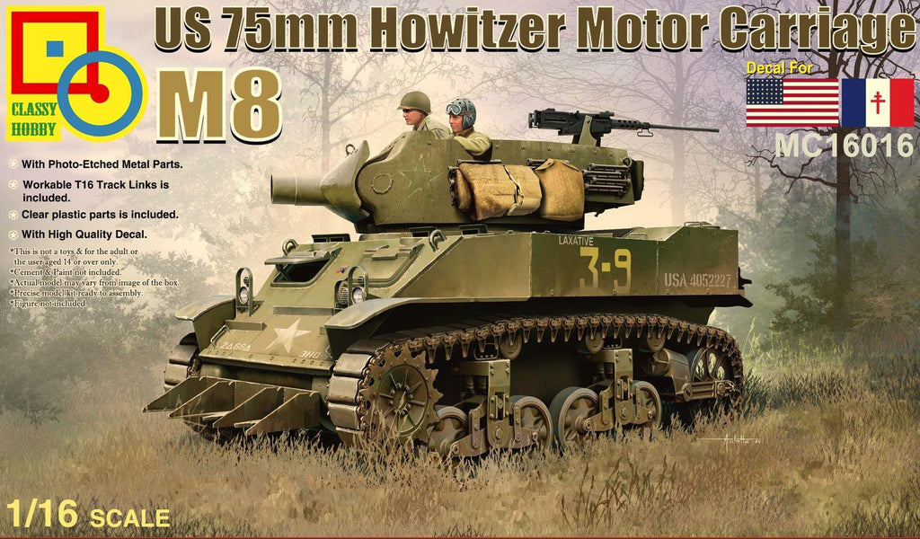 Classy Hobby 16016 1/16 Scale US 75MM M8 HMC Howitzer Motor Carriage