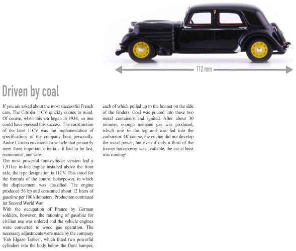 Autocult 1:43 Scale Citroen 11 Berline Gezogene Black