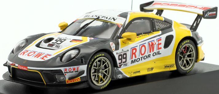 IXO 1:43 Scale Porsche 911 GT3 R #99 7th 24h Spa 2019 Rowe Racing Campbell/Olsen/Werner