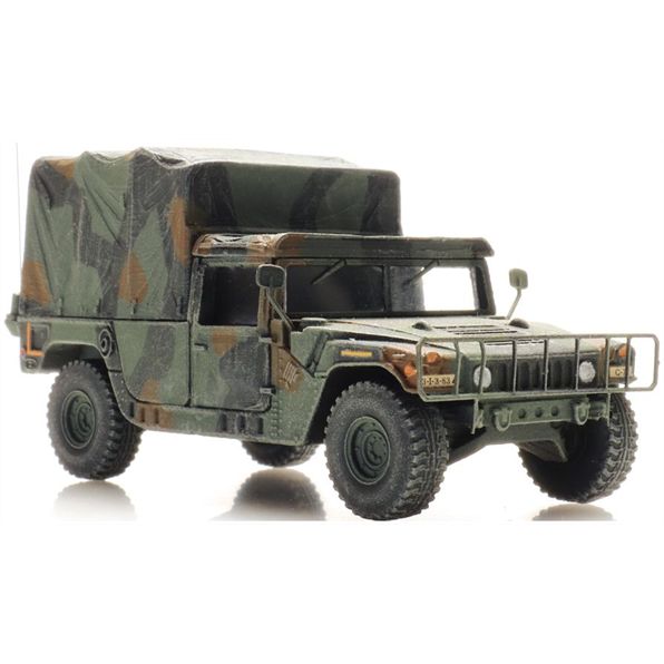 Artitec 1:87 Scale Humvee Camo Cargo TK-HQ Unit (US) Ready-Made, Painted