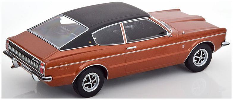 KK Scale 1:18 Scale Ford Taunus GXL Coupe 1971 w/Vinyl Roof Brown Metallic/Flat Black