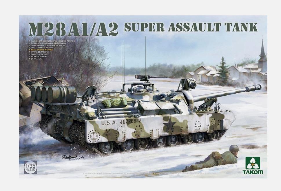 Takom 1:35 Scale 2209w T28 Box T28 Tank + M28A1/A2 Tank 2-in-1 + Guide
