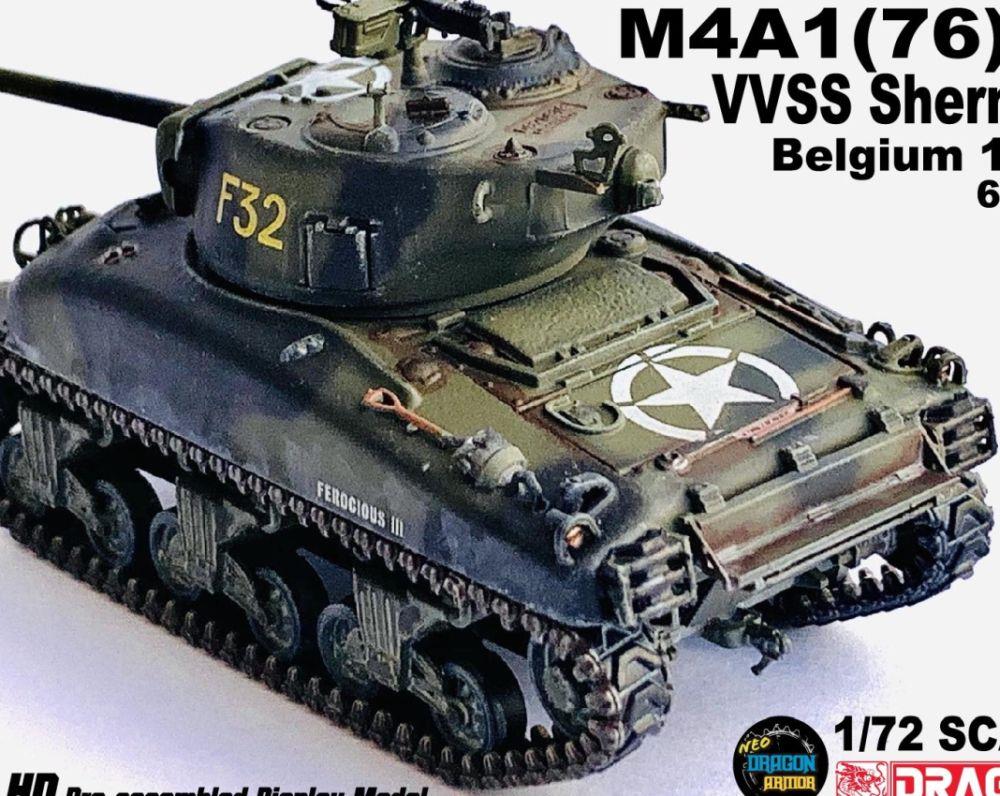 Dragon 1:72 Scale M4A1 (76)W VVSS Sherman Belgium 1944