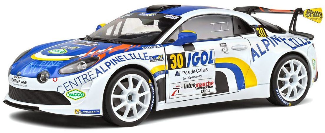 Solido 1:18 Scale Alpine A110 RGT Rallye Du Touquet 2020 Delecour #30