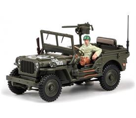 Cararama 1:43 Scale Military Vehicle 1/4 Ton with Gun US And figure