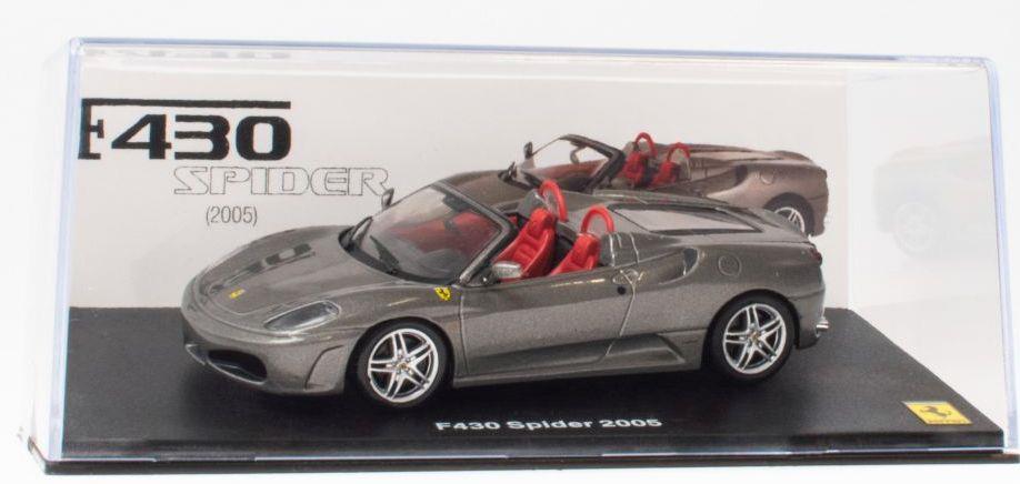 Atlas Editions 1:43 Scale Ferrari F430 Spider 2005 - Silver Ferrari Collection - cases