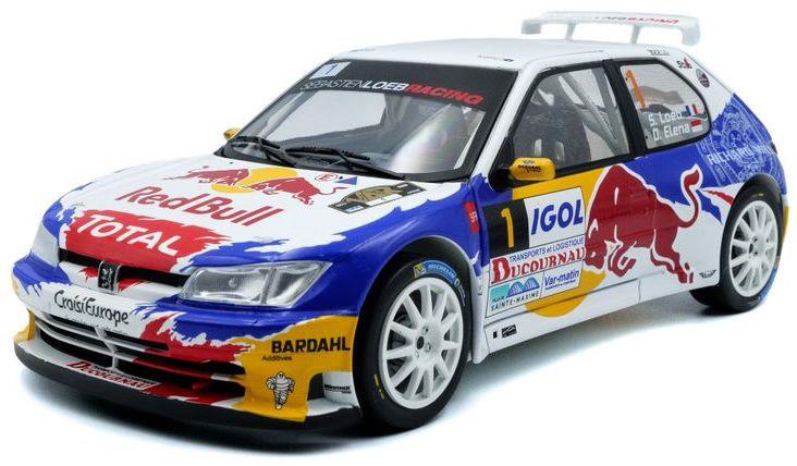 Solido 1:18 Scale Peugeot 306 Maxi White #1 S.Loeb/D.Elena Rally Du Var 2017